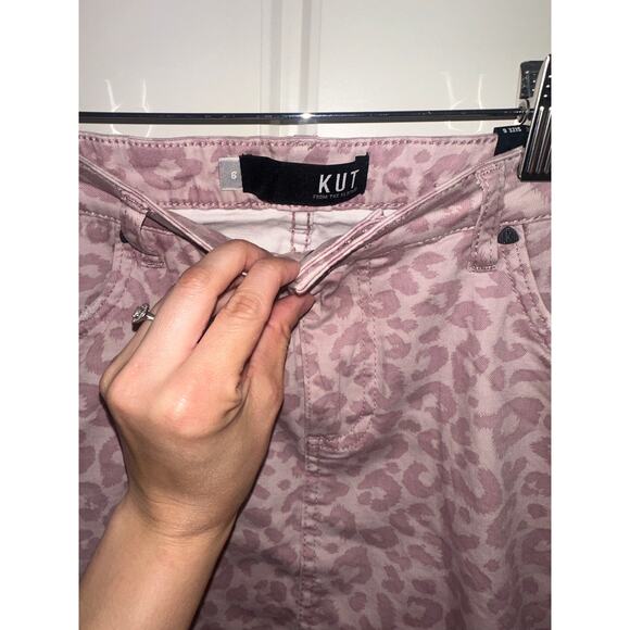 Kut from the Kloth Pink Leopard Print Denim Skirt – Size 6 - Picture 7 of 7